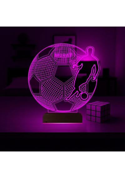Luvivia Futbolcu Ronaldo Futbol Taraftar Kişiye Özel 3d Lamba - Masa Gece Lambası Şeffaf