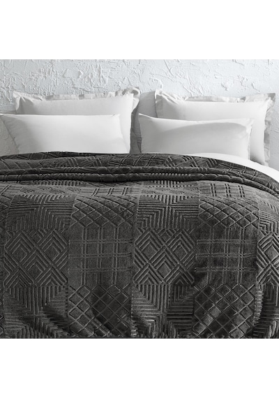Yataş Bedding Nova Emboss Çift Kişilik Battaniye Gri