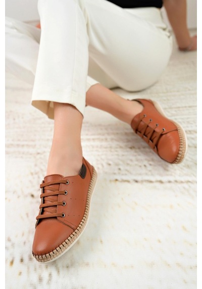 Nesil Shoes Syg P38 Taba Hakiki Deri Kadın Ayakkabı-taba Taba