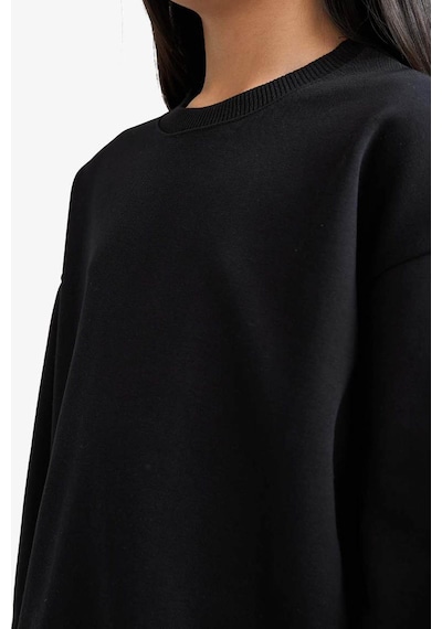 Defacto Siyah Kız Çocuk Sweatshirt E6473a8/bk81 Siyah