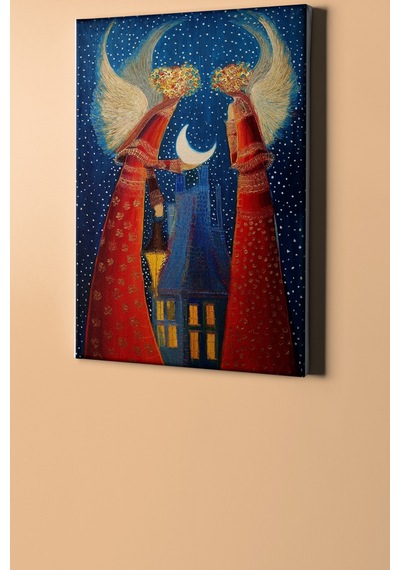 Webstyle Sayılarla Boyama Seti Kasnaklı Gece Yarısı Melekleri 60 X 75 Cm