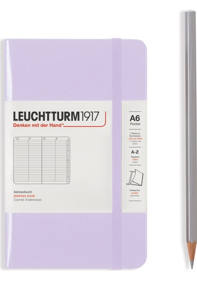 Leuchtturm1917 Adres Defteri, Sert Kapak, 100 Gr. Kağıt, Leylak Kapak, A6