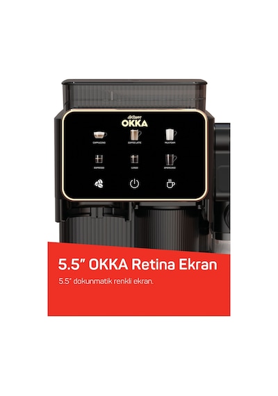 Arzum OK0047 Okka Barista Compact 1400 W Süt Hazneli 15 Bar Basınçlı Otomatik Espresso Makinesi