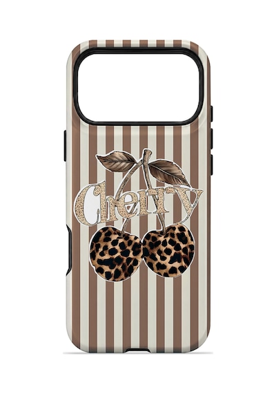 Velvoria Valestra Cherry Leopar Apple iPhone Uyumlu 17 Pro Darbe Korumalı Kılıf Valestra Select - Cherry Leopar