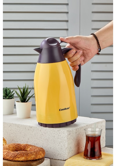 Spring 1,3 Litre Özel Cam Termos Ev Ve Piknik Termosu Sarı