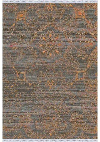 Turuncu Modern Dokuma Pamuk Taban Kaymaz Kilim Klm046n11
