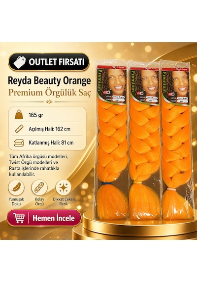 3 Paket / Afrika Örgüsü Ve Rasta İçin Sentetik Orange - Izbp-892954 Renkli