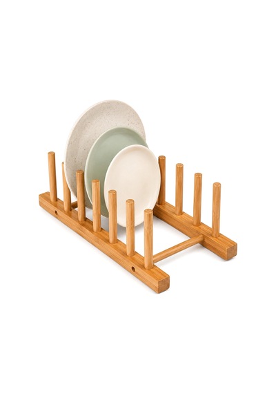 2pcs Bambu - Ahşap Tezgah Üstü Tabaklık - Bulaşıklık 5468 Renkli