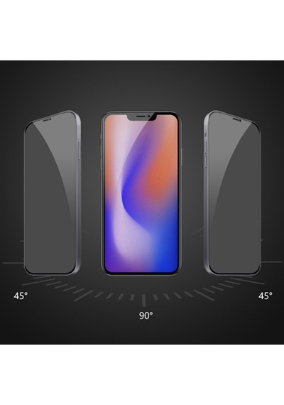 Apple Uyumlu   iPhone 12 Pro Max 3D Full Privacy Gizlilik Cam Ekran Koruyucu Siyah
