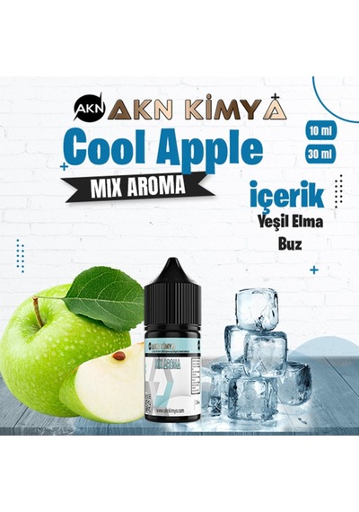 Akn Kimya Cool Apple Mix Aroma Yeşil Elma Buz Gıda Aroması 10 Ml