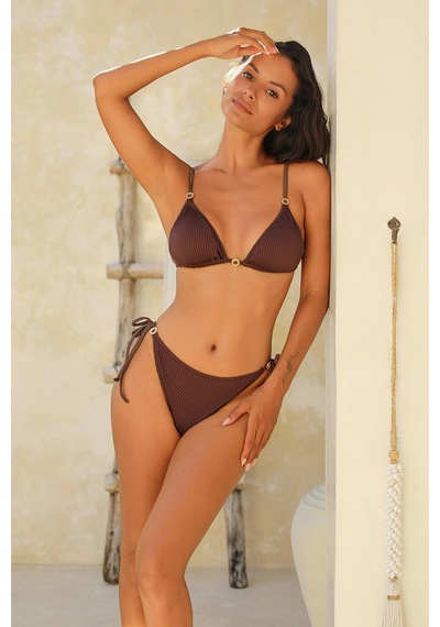 Amarelle Assos Mocha Yandan İp Bağlamalı Bikini Altı Kahverengi