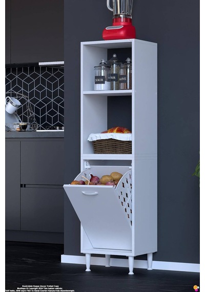 Nixa 45 Cm Çok Amaçlı Mutfak Banyo Kiler Dolabı - Sepetli Üstü Açık Raflı 45x150x32 Cm Beyaz Nixa 45 Cm Çok Amaçlı Mutfak Banyo Kiler Dolabı - Sepetli Üstü Açık Raflı 45x150x32 Cm Beyaz