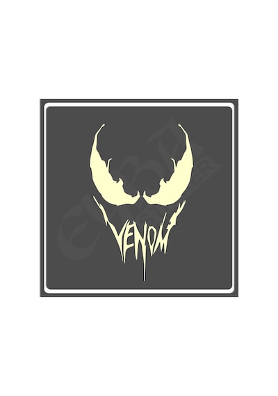 Venom Araba, Motorsiklet, Kask, Laptop,cam Sticker 16x12 Cm Venom Yazılı Beyaz