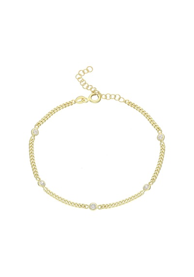 Beş Taşlı Bileklik 718512 Gold Gümüş