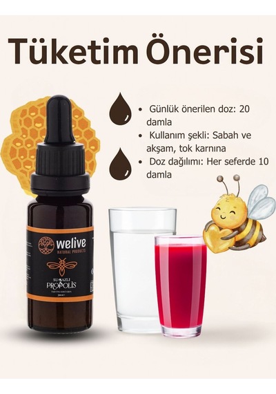 Su Bazlı Propolis Damla Plus 30 Ml %10 Anadolu Propolisi, Alkolsüz