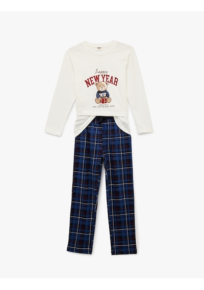 Koton Pamuklu Uzun Kollu Bisiklet Yaka Yılbaşı Pijama Takımı Lacivert Desenli 6wlk40247mk Lacivert Desenli Koton Pamuklu Uzun Kollu Bisiklet Yaka Yılbaşı Pijama Takımı Lacivert Desenli 6wlk40247mk Lacivert Desenli
