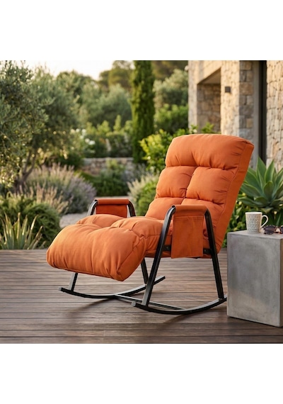 Pafu Lena Outdoor Bahçe Su Geçirmez Fonksiyonel Sallanan Koltuk - Turuncu
