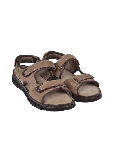 Forelli Hakiki Deri Comfort Cırtlı Kadın Sandalet Arya For-38506 Kum Nubuk Kum Rengi