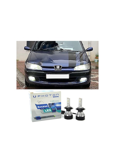 Peugeot 306 Led Xenon Kısa Far Ampulü H7 Access Yeni Seri Beyaz 1996+