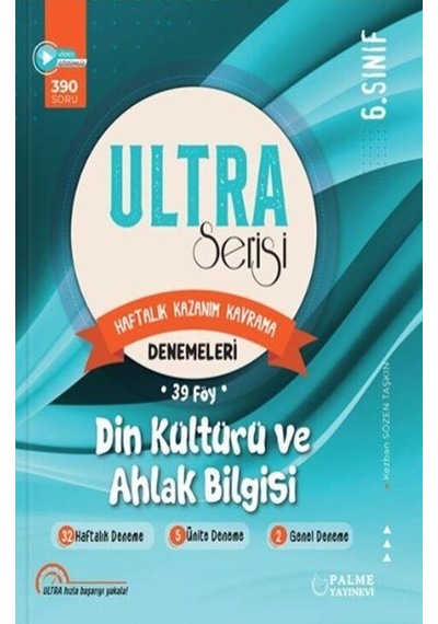 6. Sınıf Din Kültürü Ve Ahlak Bilgisi Ultra Serisi Denemeleri 39 Föy Palme Yayınları