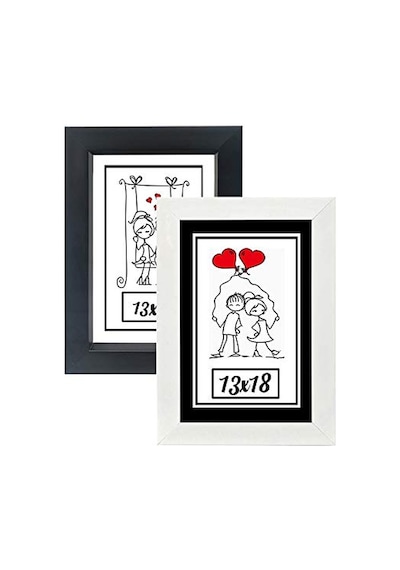 13x18-2'li Fotoğraf Çerçevesi Siyah-beyaz Modern Ofis Sanat Ev Home Dekoratif Çerçeve Özc-02-siyah-beyaz-13x18