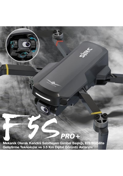 Sjrc F5s Pro+ Plus Combo 4k Kameralı Drone Seti +2batarya+3.5km Menzil+30 Dakika Uçuş Süresi+çanta+eıs Gimbal+takip Modu