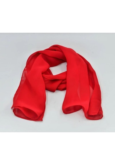 Kırmızı Şifon Fular 120cmx22cm Çok Renkli