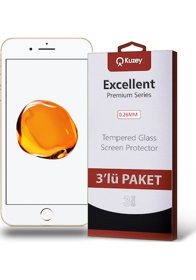 Apple Uyumlu   iPhone 7 Plus ile Kırılmaz Cam Ekran Koruyucu Ekonomik 3'lü Paket
