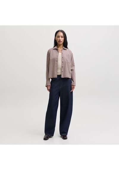 Jack & Jones Kadin Comfort Fit Uzun Kollu Gömlek - Asta - 12299780 Chocolate Truffle