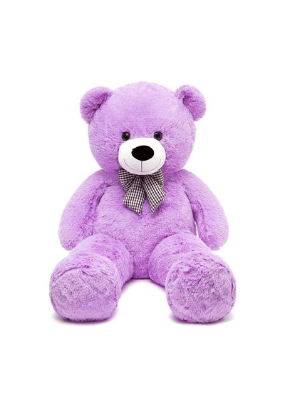 Sevimli 90 Cm Peluş Ayı İle Premium Yumoş Kırmızı Peluş Ayıcık Buketi Lila Genel