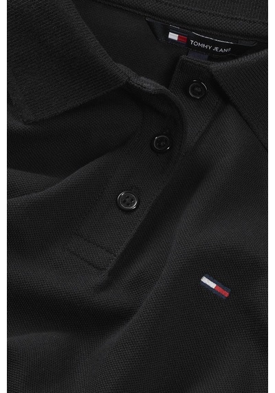 Nakışlı Siyah Kadın Polo T-shirt Siyah