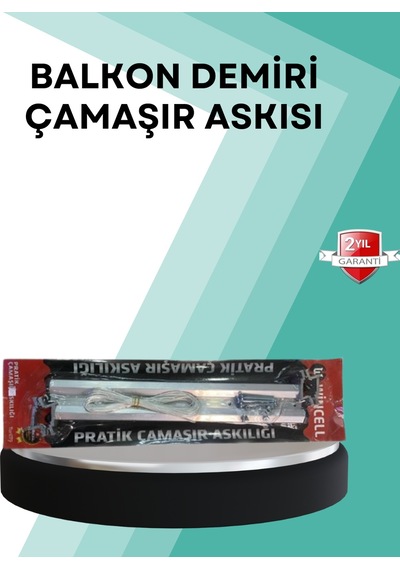 Bijuteri Küpe Kare Küpeşte Uyumlu Balkon Çamaşır Askısı 25x60 Cm Beyaz Pratik