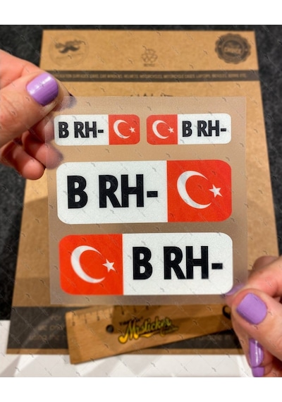 Bay Etiket Bt06 Reflektif B Rh Negatif () Kan Grubu Sticker Seti