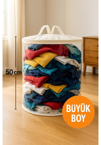 50x40 Silindir Hurç Büyük Boy, Kapaklı Ve Taşıma Saplı Diğer