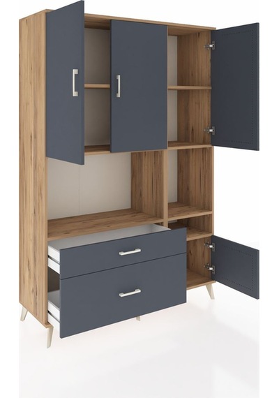 Hyperion Dolap 7 Raflı 2 Çekmeceli 4 Kapaklı 132x44x195 Çam-antrasit/antrasit Antrasıt/antrasıt Hyperion Dolap 7 Raflı 2 Çekmeceli 4 Kapaklı 132x44x195 Çam-antrasit/antrasit Antrasıt/antrasıt