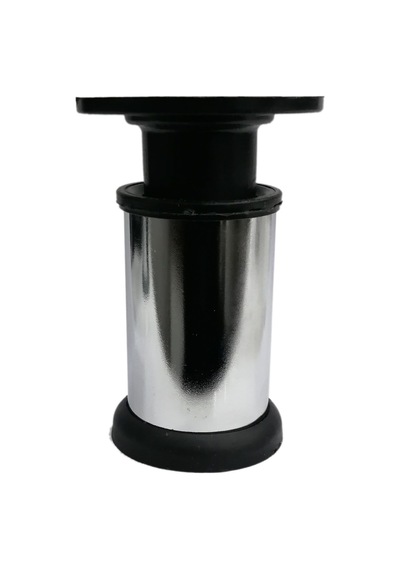 Cateksss Seres Vidalı Metal Ayak 8 Cm Krom Siyah - 20 Li Paket Gümüş