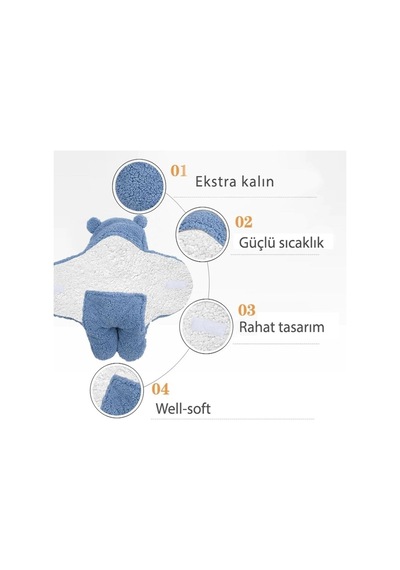Hilyus 0-12 Ay Bebek Dış Kundak Welsoft Battaniye Ayaklı Model