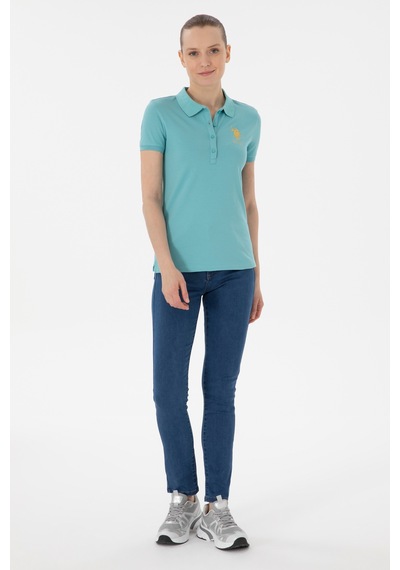 U.S. Polo Assn. Kadın Mint Basic Polo Yaka Tişört 50280071-VR090