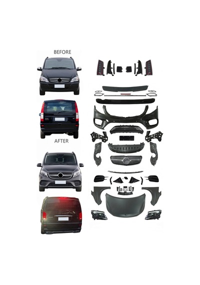 Mercedes V Klass Vito 2006-2015 Uyumlu 2023 Amg Sports Yükseltme Body Kit Seti-hazır Stok