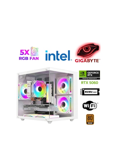 Xaser Air X60 i5-14400F 32 GB 1 TB SSD 8 GB RTX5060 Masaüstü Oyuncu Bilgisayarı