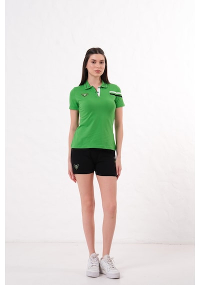 Kadın Polo Yaka T-shirt Takımı Rahat Kesim Yazlık Günlük Kombin Fıstık Yeşili