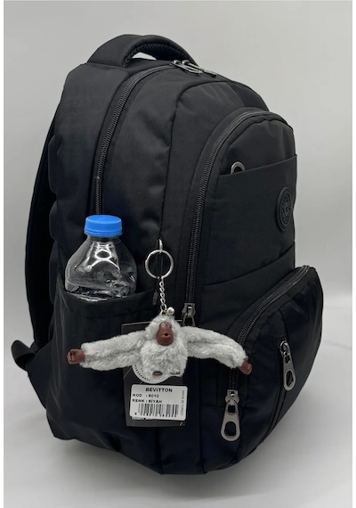 İlkokul Çantası 3'lü Set Unisex Çocuk İlk Okul Çantası Ovski-8010 Pudra-vizon Siyah