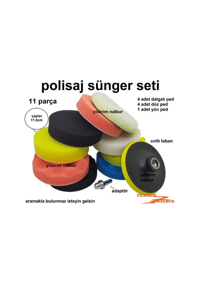 PASTA POLİSAJ SÜNGER SETİ 11 PARÇA PASTA CİLA PARLATMA SÜNGERİ