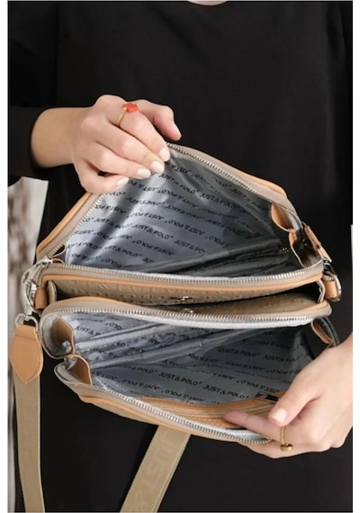 Just Polo Kadın 3d Baskılı Ayarlanabilir Askılı Şık Omuz Çantası Ebat: 16 X 26 Cm Kum - Taba 59296659