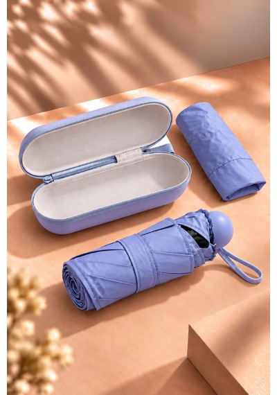 Favora Rainbox Kapsül Şemsiye - Kutulu Mini Katlanır Çanta Boy Şemsiye Mor