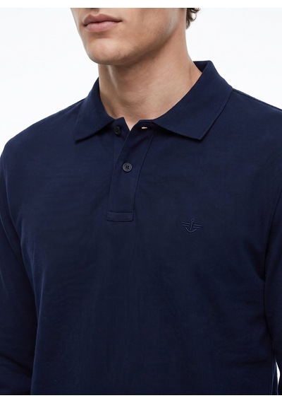 Dockers Lacivert Erkek Regular Fit Polo T-shirt D2620091410 Uzun Kollu T-shirt Polo
