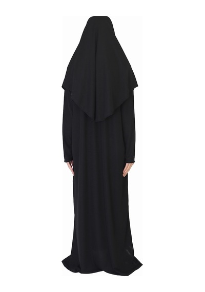 Zehranaz Namaz Elbisesi Siyah Fermuarsız Namaz Elbisesi Siyah