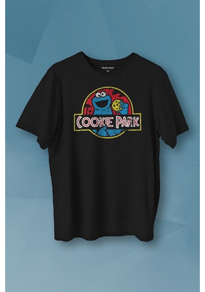 Kurabiye Canavarı Cookie Jurassic Park Baskılı Tişört Unisex T-shirt 001