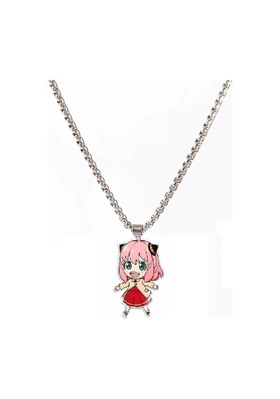 Anime Spy X Family Anya Forger Chibi Kolye Anime Kolye Gümüş Kapl