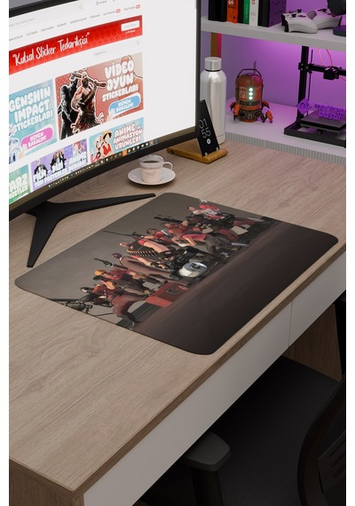 Team Fortress Kaymaz Dikişli Kauçuk Oyuncu Mousepad V2 - 48x40 Xl Gaming Mouse Pad Fare Altlığı